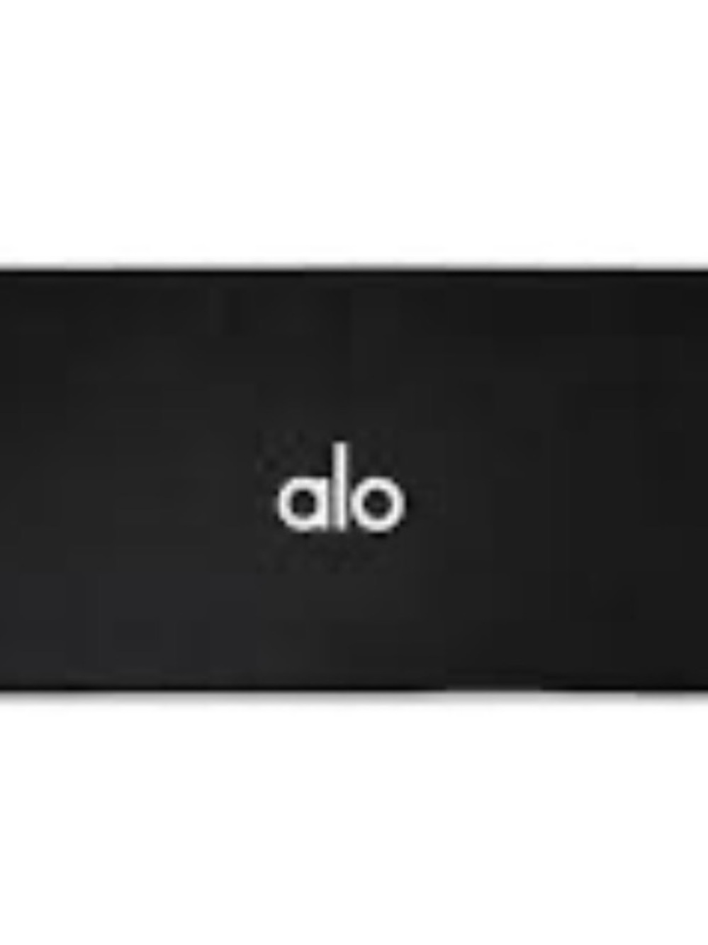 ALO Yoga black headband with white logo
